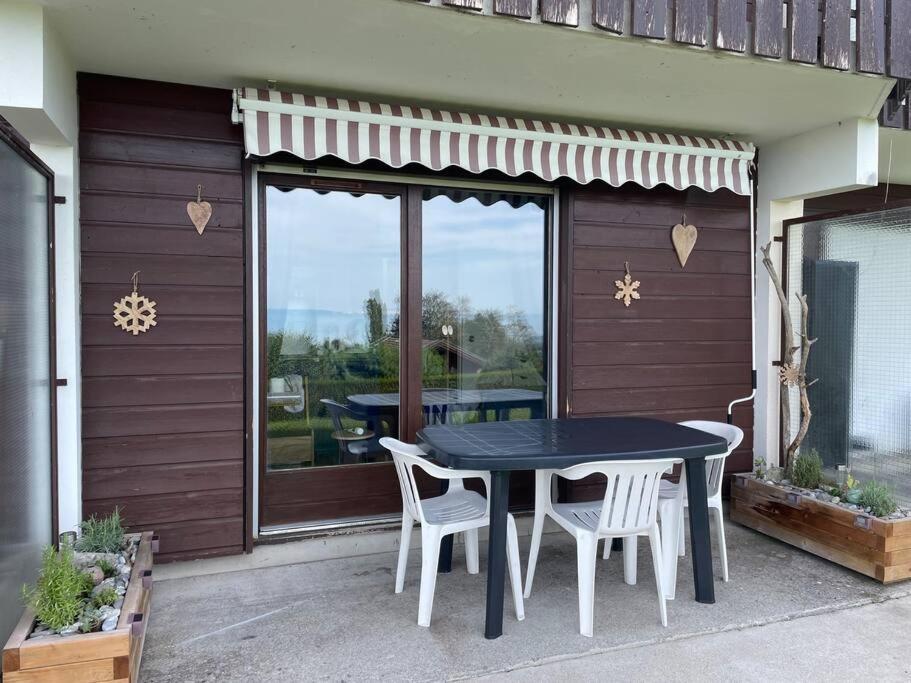Studio Myrtilles Du Leman Vue Sur Lac Et Montagne Thollon-les-Memises Exteriör bild